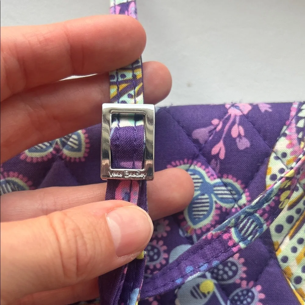 Quilted Purple Patterned Crossbody Wallet - Vera Bradley Style - Picture 7 of 7